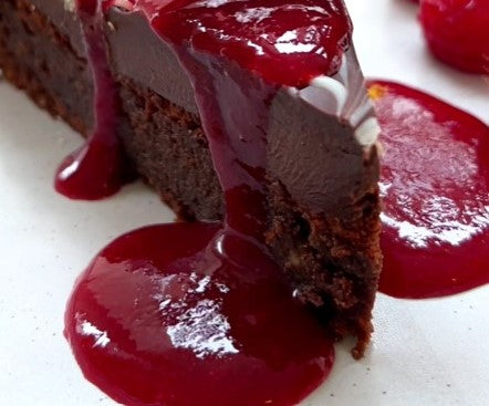 Luxury Nutella Cake With Raspberry Coulis