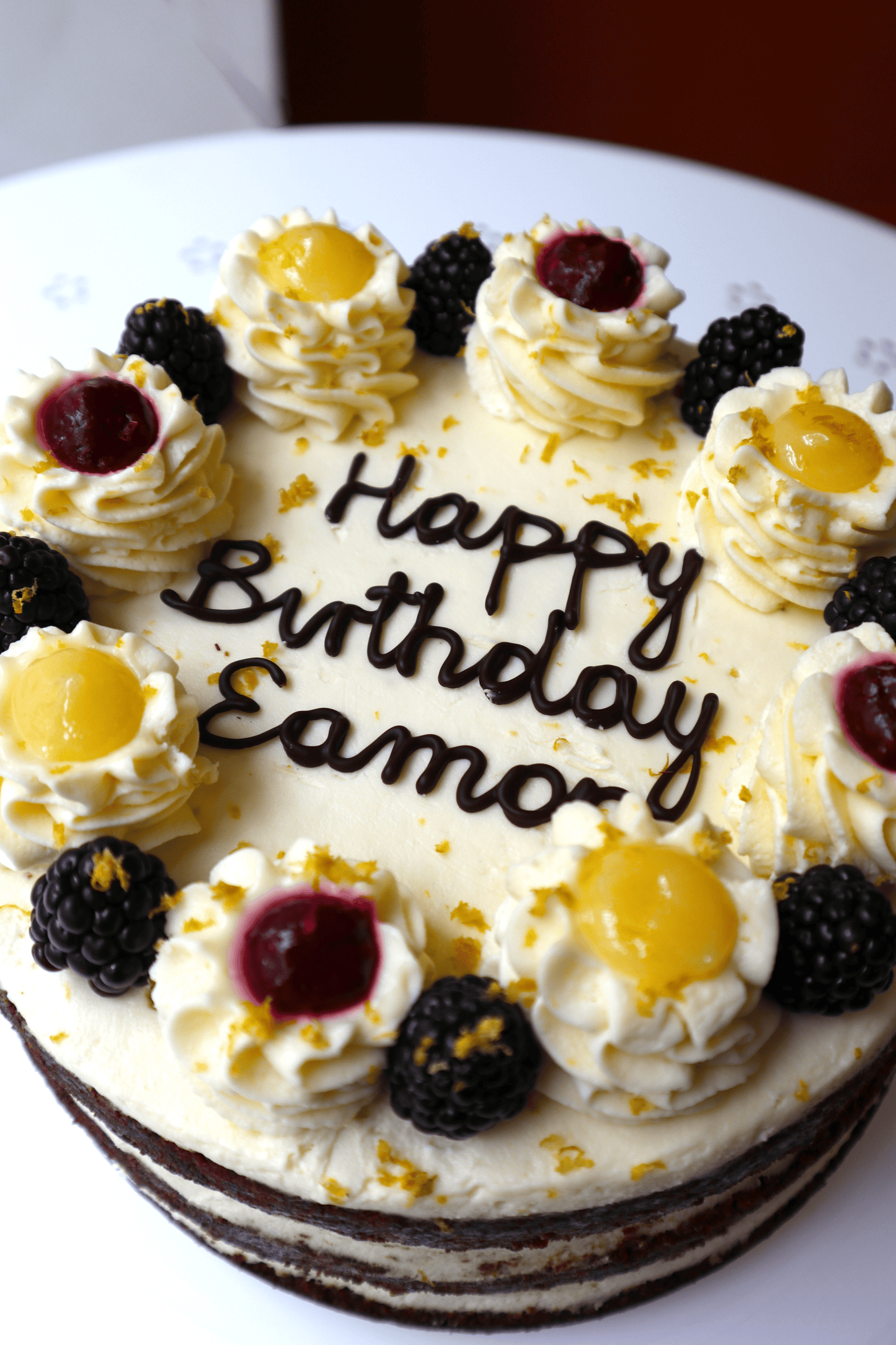 Blackberry, Lemon and Vanilla Sponge Cake - Personalised