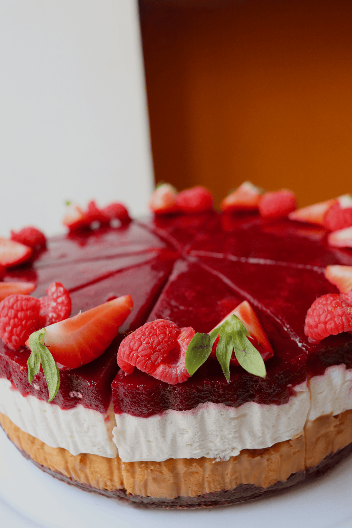 Cheesecake With Coconut and Raspberry