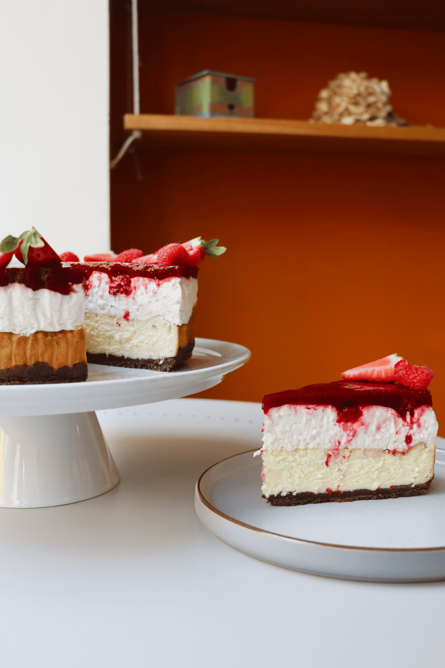 Cheesecake With Coconut and Raspberry