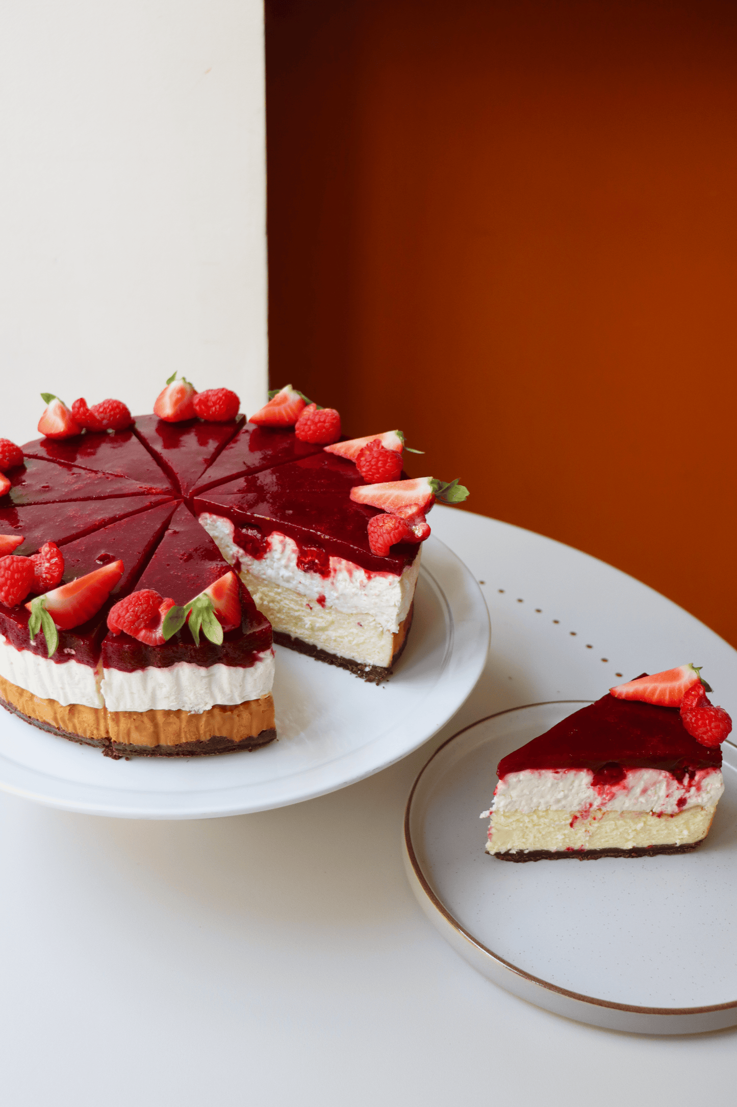 Cheesecake With Coconut and Raspberry