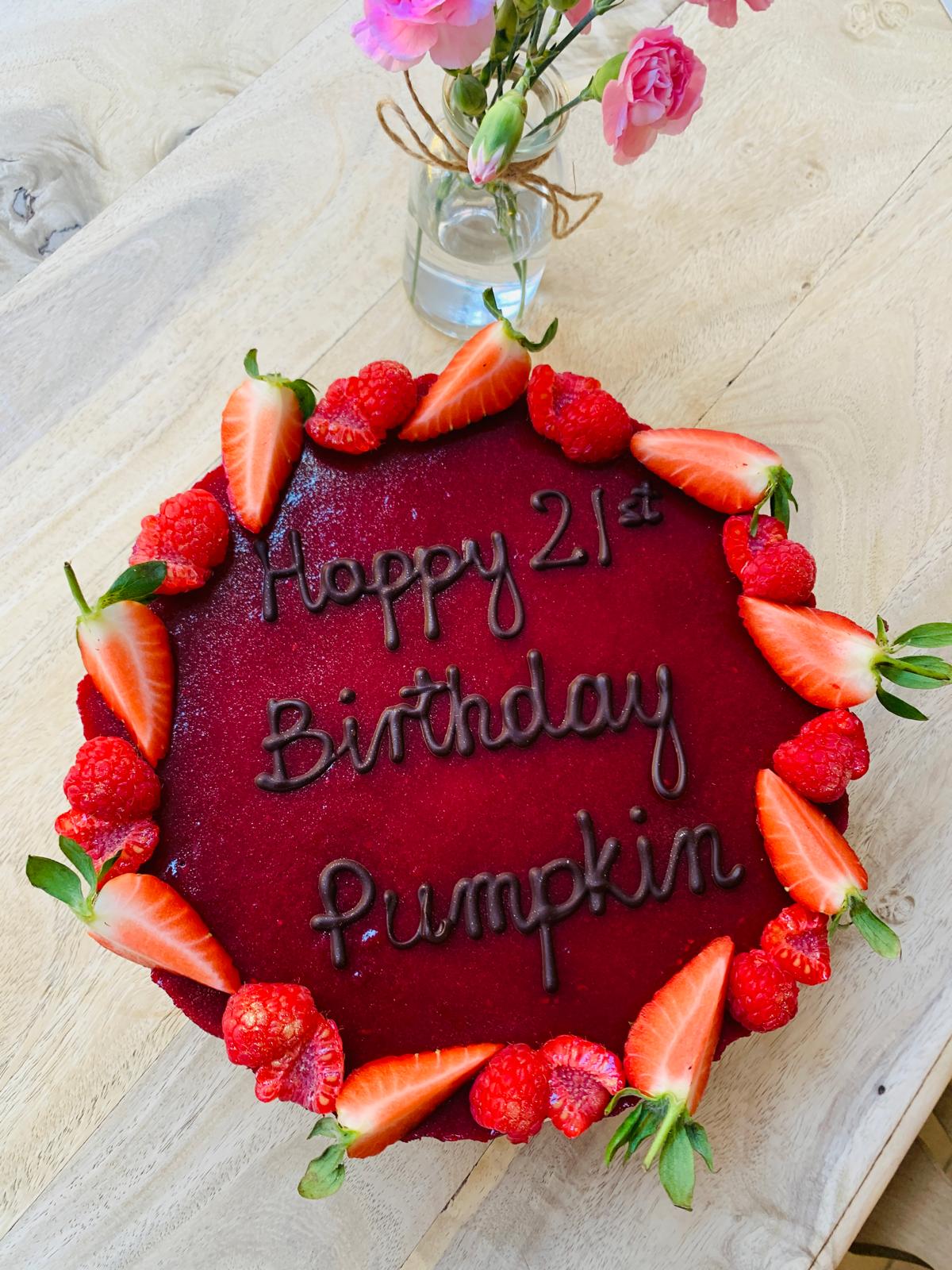 Cheesecake With Coconut and Raspberry Personalised