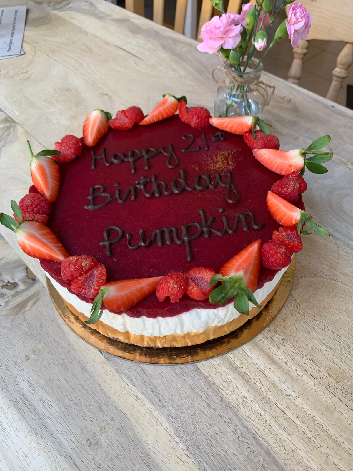 Cheesecake With Coconut and Raspberry Personalised