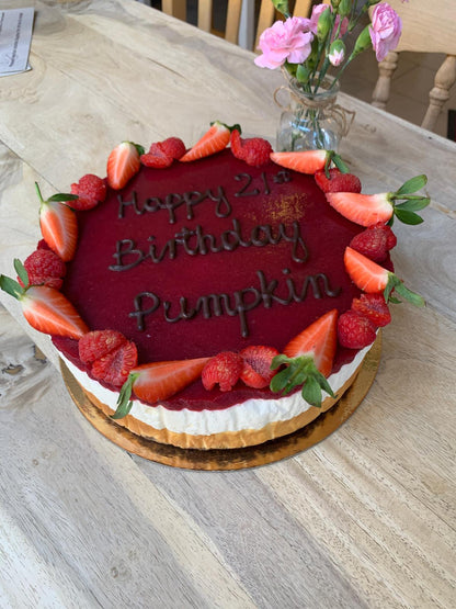 Cheesecake With Coconut and Raspberry Personalised